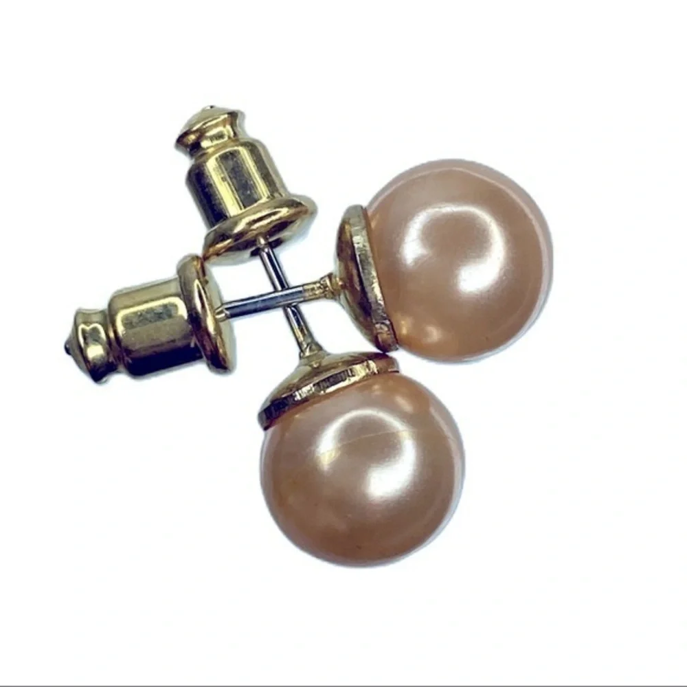 7mm Faux Pearl Stud Steel Post Back Earring’s Pink Pearl
